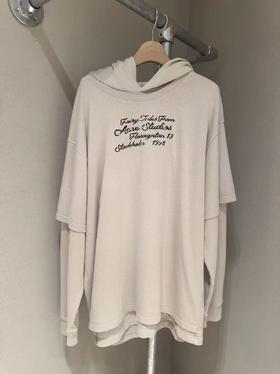 中性款字母印花连帽卫衣001
