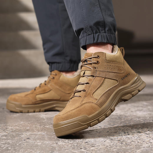 2025冬季新款保暖劳保鞋高帮防砸防刺穿实心底耐磨4.0凯夫拉 商品图7