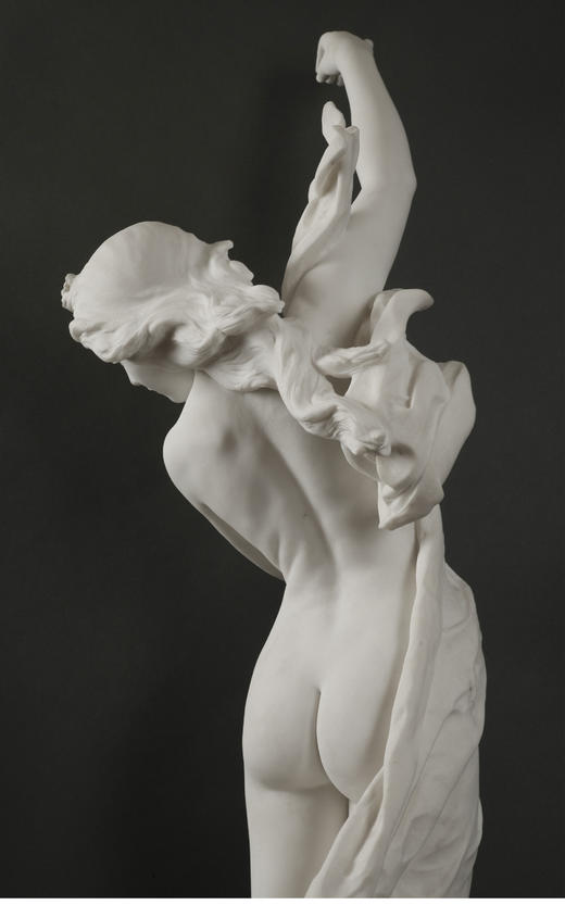 独角鹿西洋古董 19世纪瑞士雕塑家签名出品卡拉拉大理石人物雕塑作品《爱之星》 商品图5