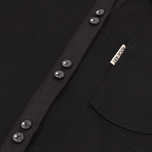 半身缘女装 秋季潮流百搭日常针织拼接衬衫253113M01040015 商品图4