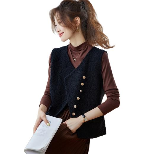 CC90-767-158 纯色小香风针织马甲外套女2025秋季新款小个子不规则开衫叠穿上衣 商品图4