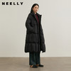NEELLY纳俪商场同款冬季新款连帽长款90%白鸭绒保暖简约羽绒服女N25104L04408 商品缩略图0