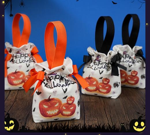 【耐脏帆布！萌趣南瓜 | 讨糖神器】万圣节礼品袋儿童南瓜手提袋帆布礼物包装讨糖袋道具幼儿园伴手礼。hb 商品图2
