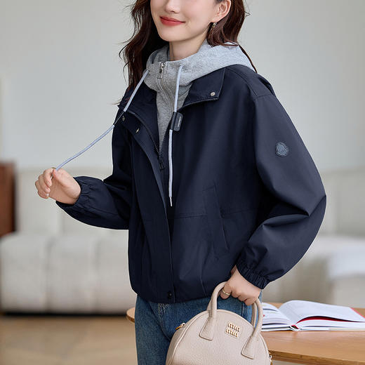 丁摩 夹克外套女款新款今年流行假两件巨好看的上衣5ZF-6626 商品图0