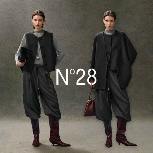 N°28 山羊绒马甲女秋冬季短款叠穿毛呢背心外套8855A1B552  商品图4