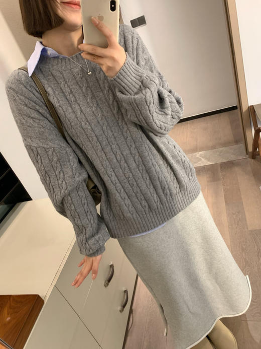 icic*e 之禾复古绞花毛衣羊绒衫101 商品图12
