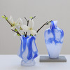 碧轩厂家直销蓝色肌理新中式复古艺术玻璃花瓶氛围感台面鲜花花瓶 商品缩略图2