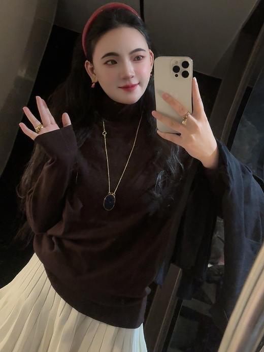 秋冬男士高领纯色针织衫毛衣（蕾姐穿S） 商品图1