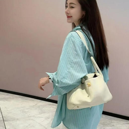新品上市薄荷蓝绿色条纹衬衫女2025新款衬衣小外套绝美上衣内搭外穿百搭外套 商品图2