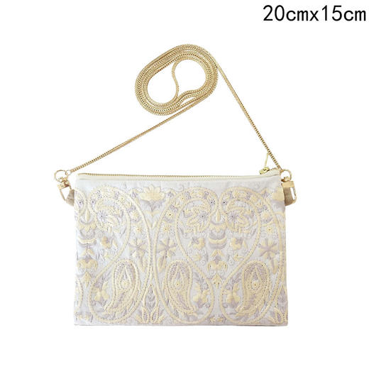 HUJI祤集横版链条斜挎包OrientMarket刺绣天鹅绒 商品图1