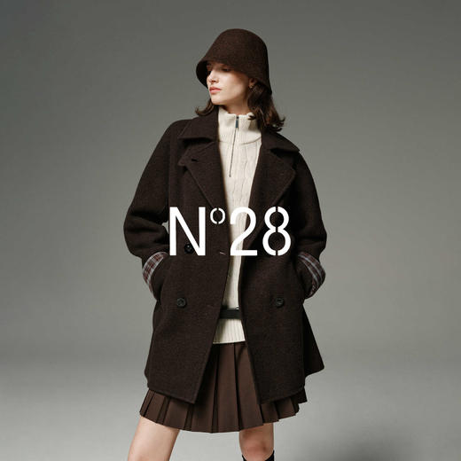 N°28【红脖子大衣】短款/长款格纹袖口呢大衣女秋冬新款高级感外套8855A1D590/8855A1D579  商品图3