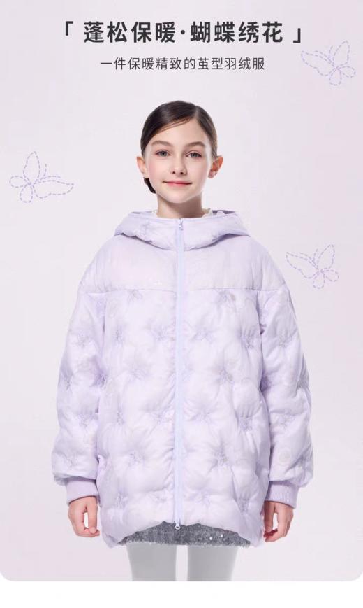 【春上新】8楼LYNN&MILO琳麦罗亲子女童2025秋冬新款绣花连帽羽绒服 商品图8