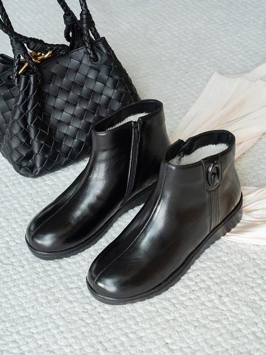 老米优品🎈高端系列。冬日必备保暖牛皮羊毛靴！《内加羊毛！ 保暖牛皮短靴》轻便好穿，复古风高品质~ 商品图4