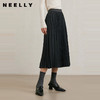 NEELLY纳俪商场同款冬季新款黑色百褶裙女A字垂感半身裙中长款N25104E04538 商品缩略图0