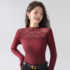 丁摩 蕾丝上衣女长袖秋冬新款修身女装半高领网纱内搭打底衫洋气衫5ZF-2516 商品缩略图2