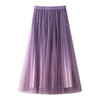 丁摩 亮丝纱裙气质百褶半身裙女新款春秋季高腰显瘦A字仙女裙长裙5ZF-9310 商品缩略图1