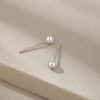 丁摩 S999足银纯银耳钉手工光面圆珠耳钉豆豆简约迷你小耳钉耳饰5ZF-0539 商品缩略图3