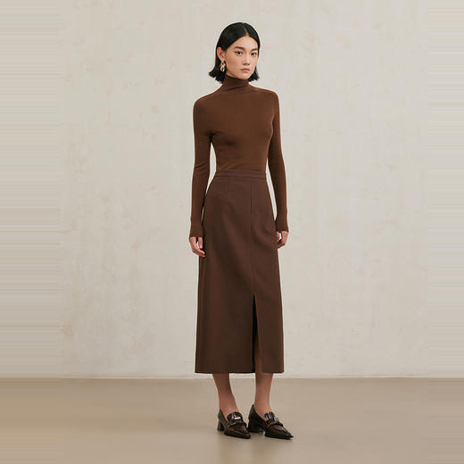 NEELLY纳俪商场同款冬季新款纯羊毛高领套头针织衫女通勤简约毛衣N25104A04421 商品图2