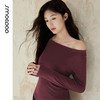 水沐伊朵瑜伽服圆领长袖修身女士圆领修身长袖T恤纯色性感50207 商品缩略图3