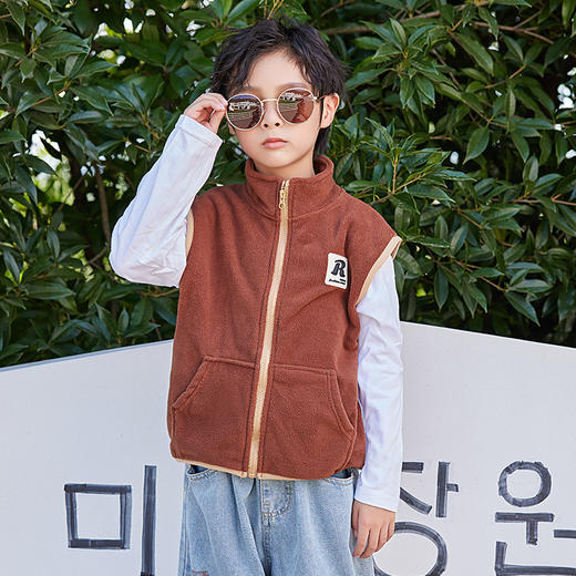 儿童双面摇粒绒马甲中大童秋季外穿背心冬季内穿男童女童童装坎肩 商品图9