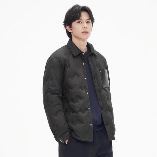 gxg.jeans男装 多色口袋设计轻薄款衬衫式短款羽绒服外套25冬热卖 商品图1