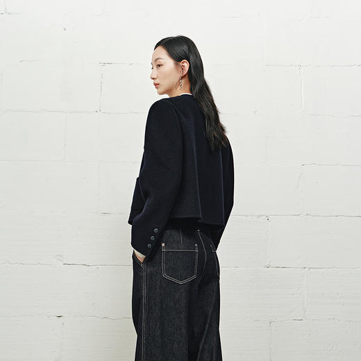 NEELLY纳俪商场同款冬季新款简约气质短外套女舒适百搭双面呢大衣N25101N01013 商品图1