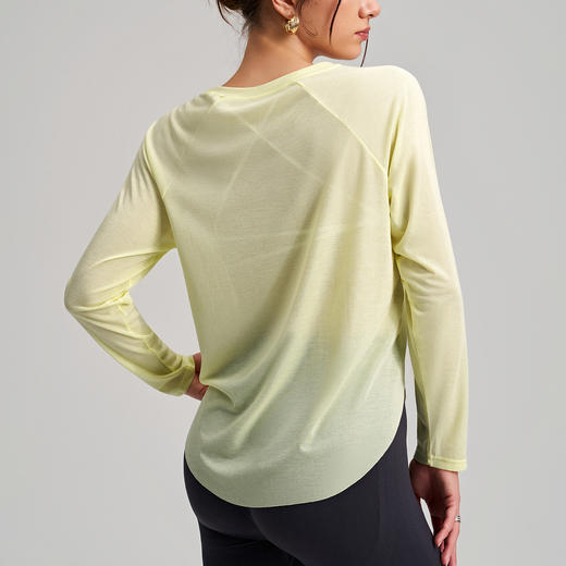 跃牌【安琪拉系列】竹节纱瑜伽罩衫女长袖圆领运动上衣宽松显瘦健身休闲速干罩衫CX-5018 商品图3
