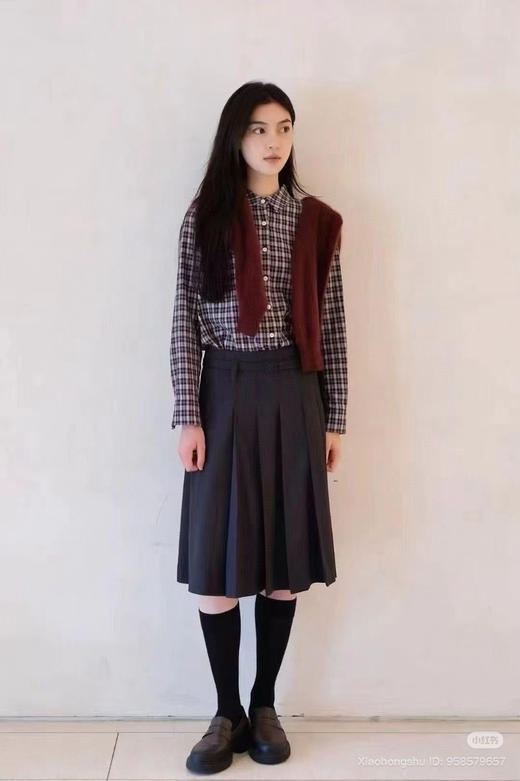 1011-8 圆正渠道货 小禾 精纺羊毛百褶长半裙 看腰围135斤时我穿38/140斤我要穿40 商品图14