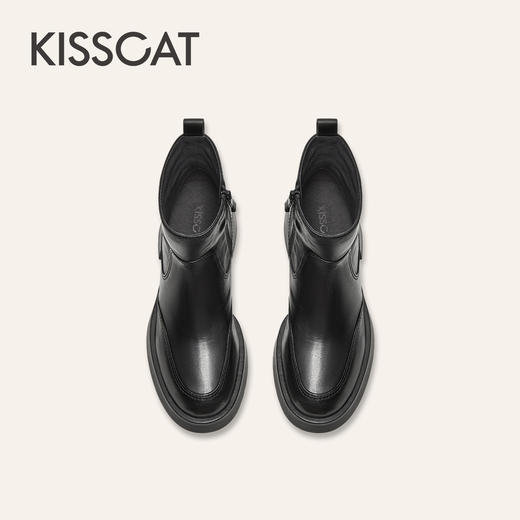 【云粉节】BF楼KISSCAT接吻猫[第五大道]英伦风切尔西靴25冬新通勤厚底时装靴女KA65703-51吊牌价1599活动价899 商品图3