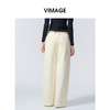 VIMAGE纬漫纪百搭宽松休闲舒适棉简约香槟白2025秋季新款牛仔裤V2405113 商品缩略图4