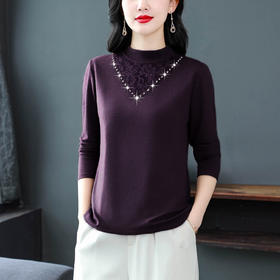 KQL E333N3311半高领长袖t恤大码打底衫洋气时尚