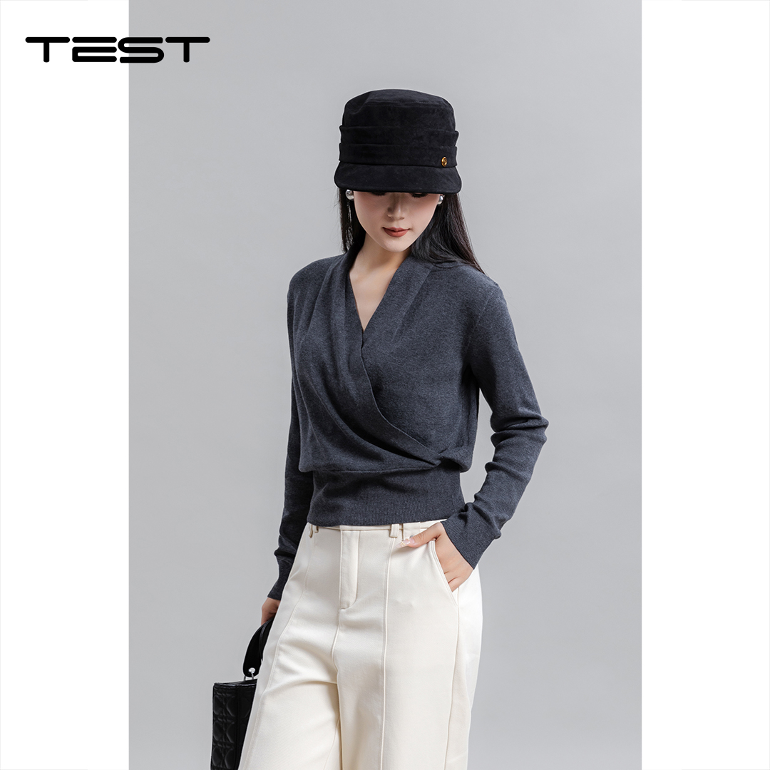 冬上新优雅气质修身显瘦长袖毛衣1254026