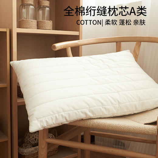 【全棉绗缝枕芯A类】夹棉枕芯全棉柔软枕头民宿枕芯纯色简约成人枕A类 商品图0