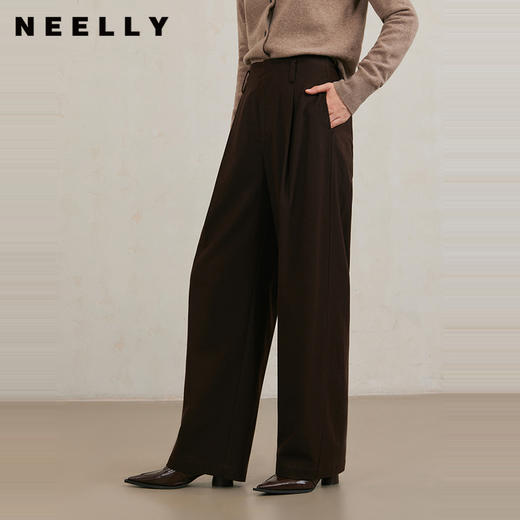 NEELLY纳俪商场同款冬季新款百搭直筒休闲裤女通勤垂感西装长裤N25104H04540 商品图0