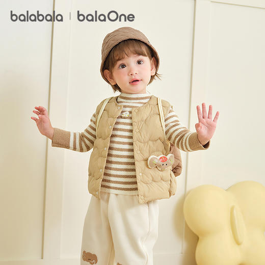 【爆品主推】巴拉巴拉balaOne儿童羽绒马甲女童男童小童外套新款童装2025秋冬 商品图1