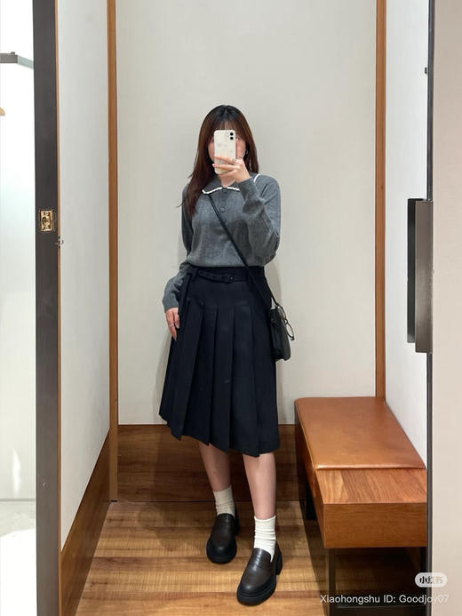 1011-8 圆正渠道货 小禾 精纺羊毛百褶长半裙 看腰围135斤时我穿38/140斤我要穿40 商品图7