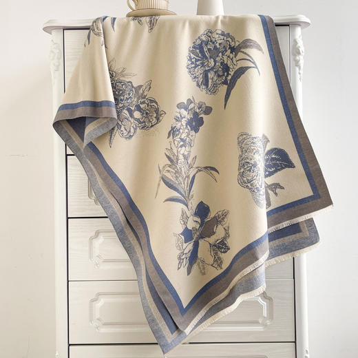 国风围巾大丝巾秋冬韩版新款仿羊绒披肩围巾女冬季高级感百搭加厚保暖围脖新款新品 商品图2