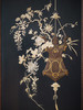 【已售】独角鹿西洋古董 1890年代日本明治时期出品「福寿双全」主题花卉清供芝山镶嵌两曲屏风 商品缩略图4