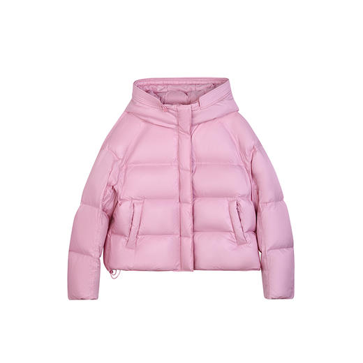 NEELLY纳俪商场同款冬新款时尚廓形面包服女白鸭绒连帽羽绒服外套N25104L04581 商品图3