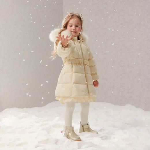 笛莎Deesha 童装女童羽绒服2025冬新款经典收腰甜美版型羽绒服 商品图2