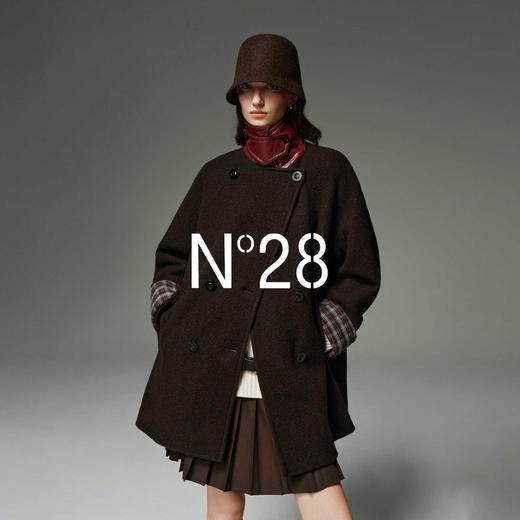 N°28【红脖子大衣】短款/长款格纹袖口呢大衣女秋冬新款高级感外套8855A1D590/8855A1D579  商品图2
