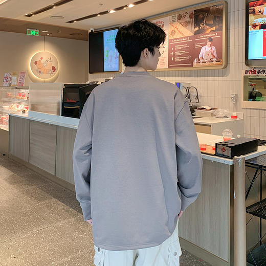 英国轻奢Schenvega 爆款迪桑平纹胸口口袋长袖T恤卫衣A72-7901 商品图10