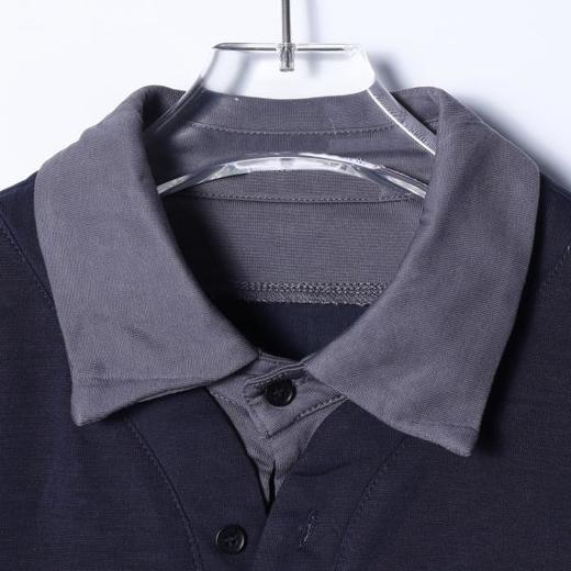 T25285SDSA男士秋冬新款痞帅男装撞色拼接翻领假两件T恤百搭时尚上衣 商品图2