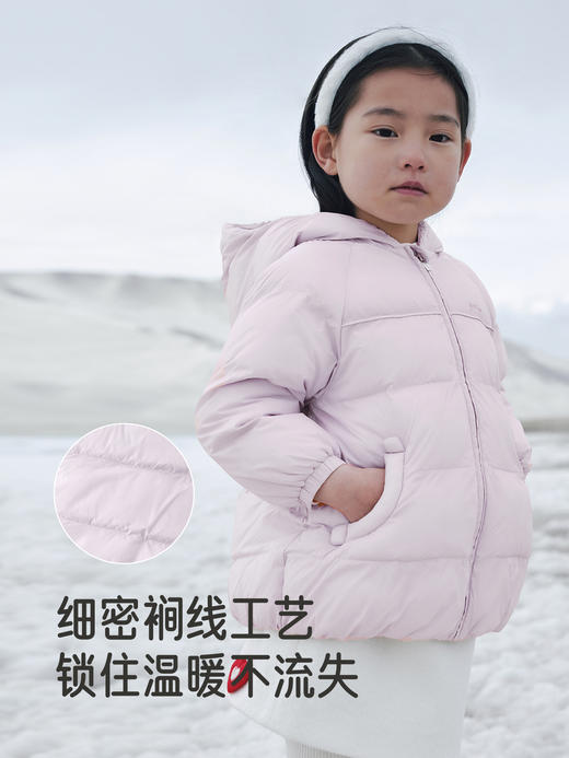 英氏儿童连帽外套远红外保暖冬季女童户外新款棉服YRWQJ4R110A 商品图3