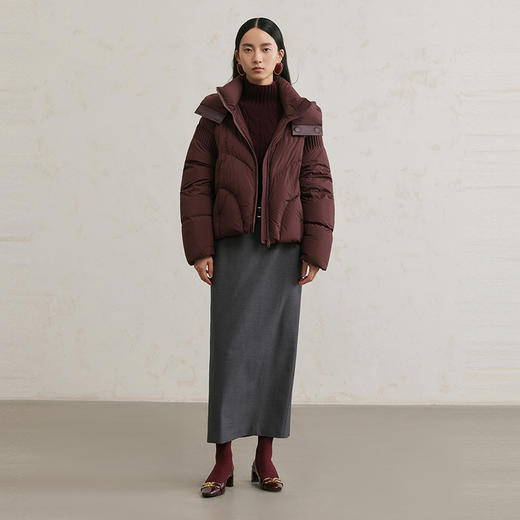 NEELLY纳俪商场同款冬季新款日常通勤白鸭绒保暖连帽羽绒服外套女N25104L04411 商品图2