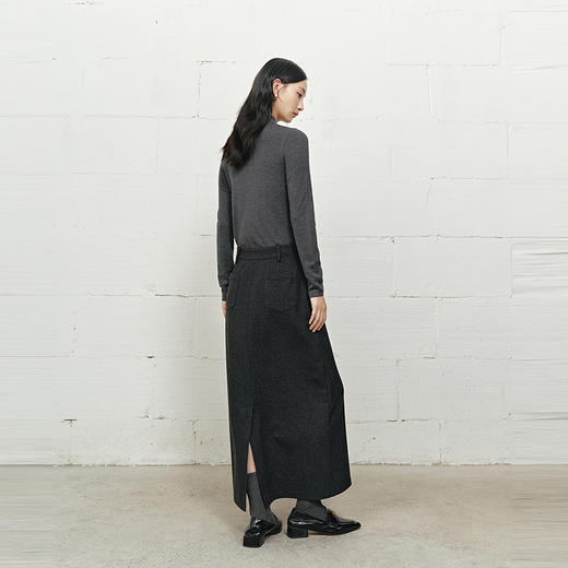 NEELLY纳俪商场同款冬季新款高腰遮胯半身裙女垂感百搭亲肤中长款N25101E01020 商品图1