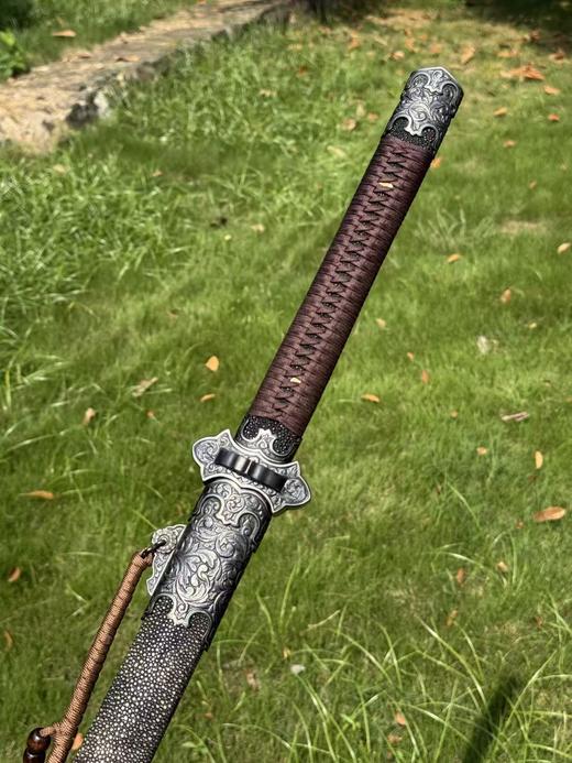 三希堂 乌骓系列  铁地卷草唐剑  未开刃 商品图4