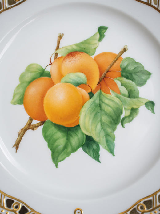 独角鹿西洋古董 20世纪中期皇家哥本哈根出品「Flora Danica 丹麦之花」系列水果盘 四件套 商品图4