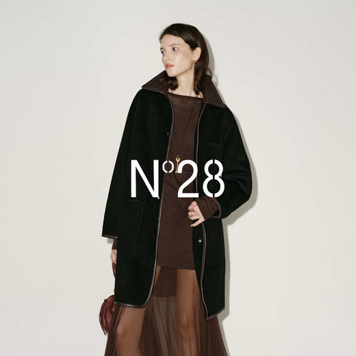 N°28 主推款【皮领大衣】山羊绒大衣女秋冬季2025新款皮质翻领毛呢子外套8855A1D725  商品图2