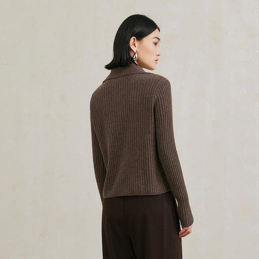 NEELLY纳俪商场同款冬季新款绵羊毛肌理感修身针织开衫女毛衣外套N25104A04424 商品图1